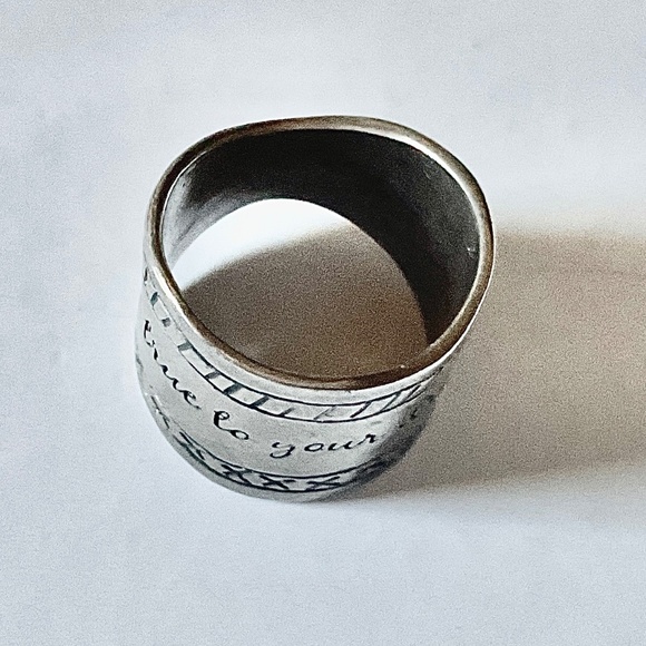 Vintage Silpada Ring 925 Sterling Silver BE TRUE TO YOUR DREAMS Cigar Band Sz 5 - Picture 7 of 9